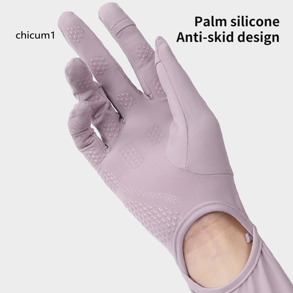 Set 2 Găng Cánh Tay Dài 58cm Chất Liệu Lụa Lạnh Co Giãn Tốt Chống Nắng Thoáng Khí Nhanh Khô Chống Trượt Có Thể Điều Chỉnh Cho Nữ