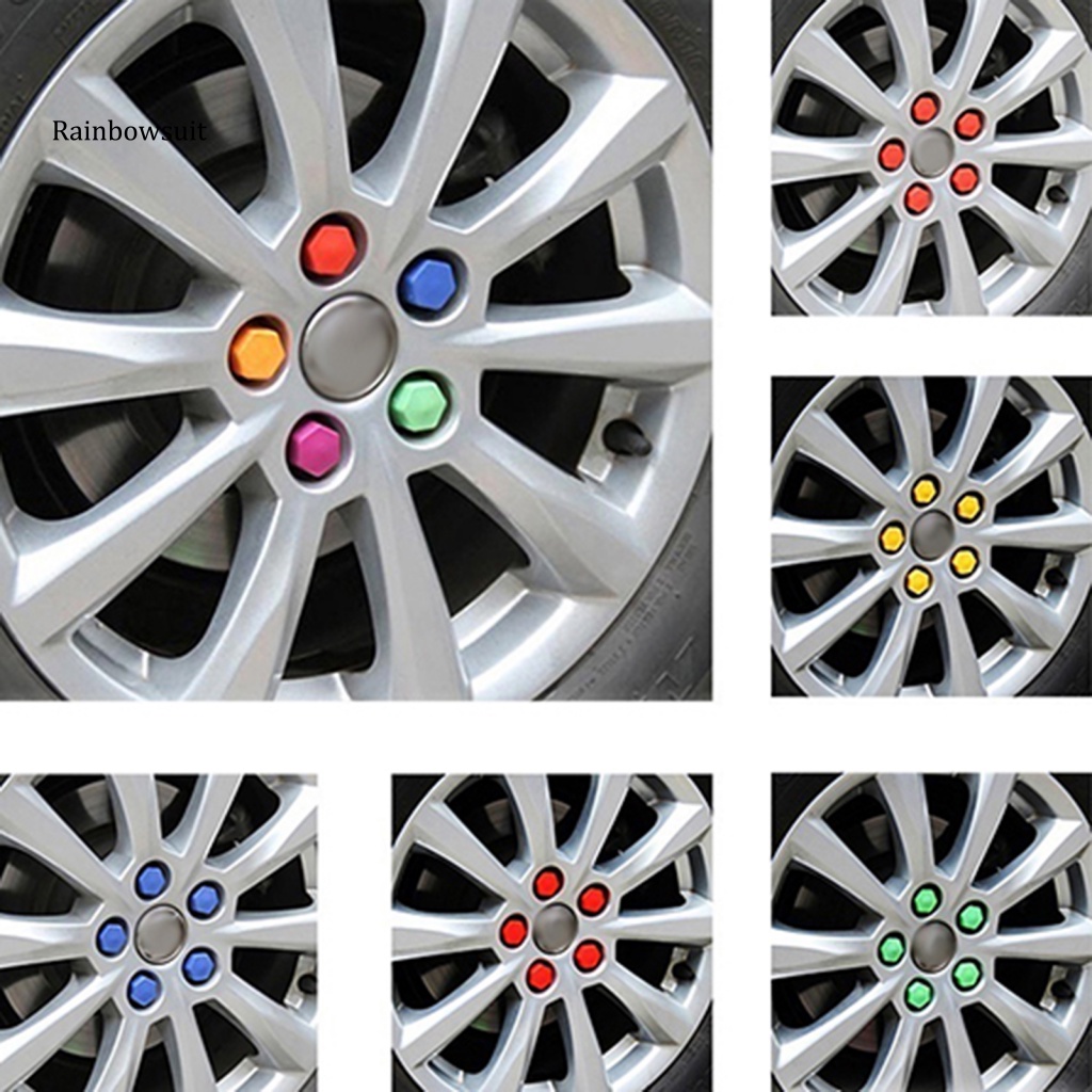 Bộ 20 Nắp Silicone Bảo Vệ Vành Bánh Xe Hơi Chịu Nhiệt Độ Cao 19mm