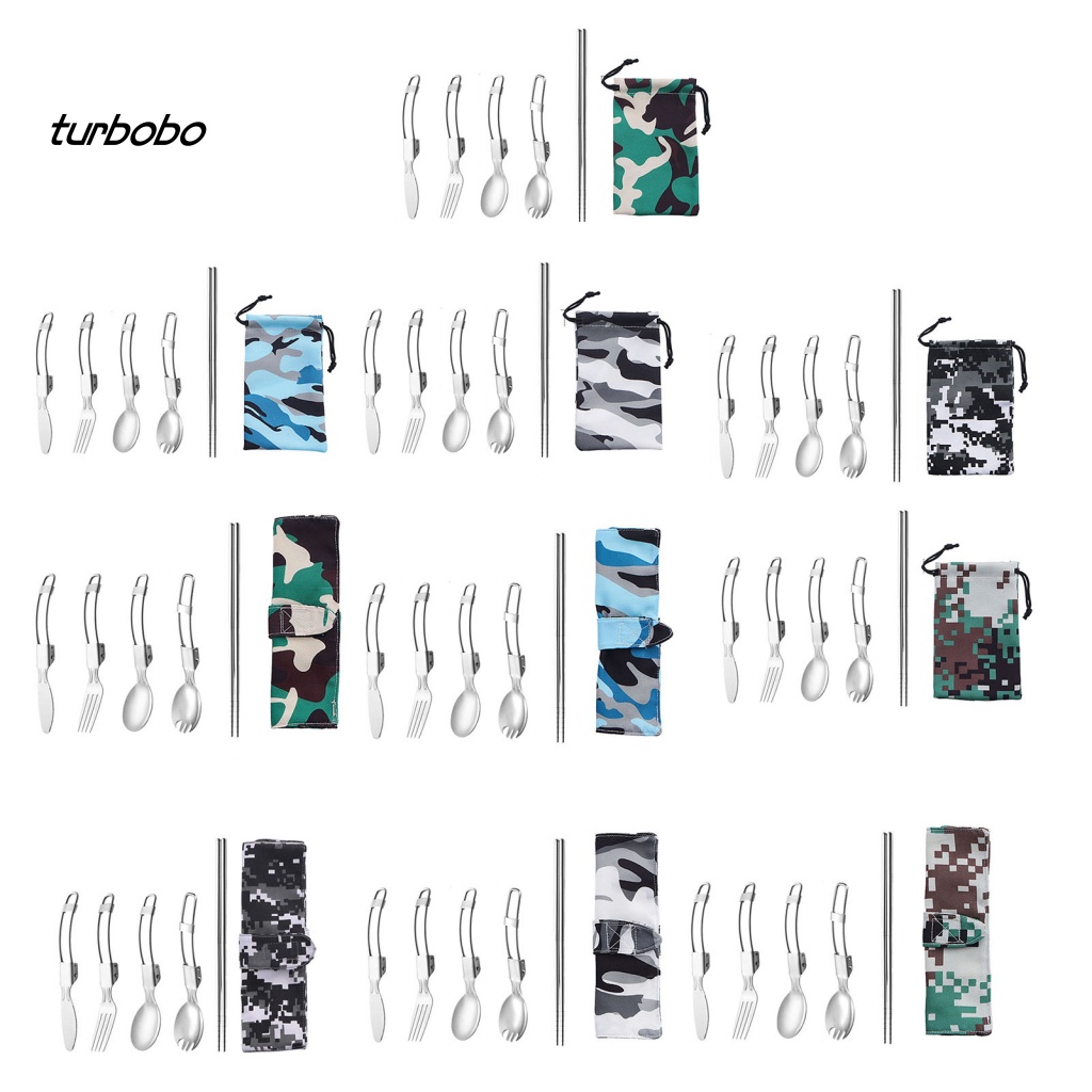 1 Bộ Dụng Cụ Ăn Uống Bằng Thép Không Gỉ Dễ Mang Theo Tiện Dụng