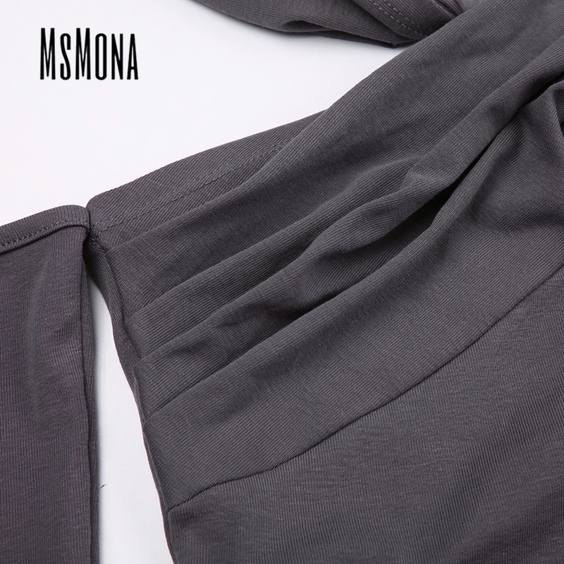 Áo Thun Trễ Vai Tay Dài Màu Sắc Đơn Giản Quyến Rũ Cho Nữ