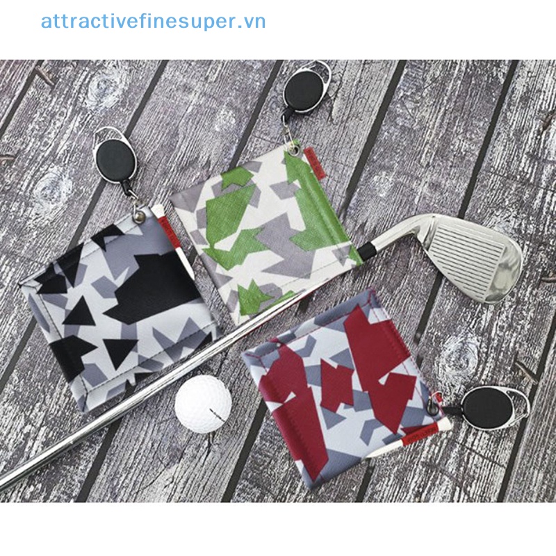 Khăn Làm Sạch Gậy Đánh Golf AFS Hình Vuông Mini Có Móc Khóa Có Thể Thu Gọn