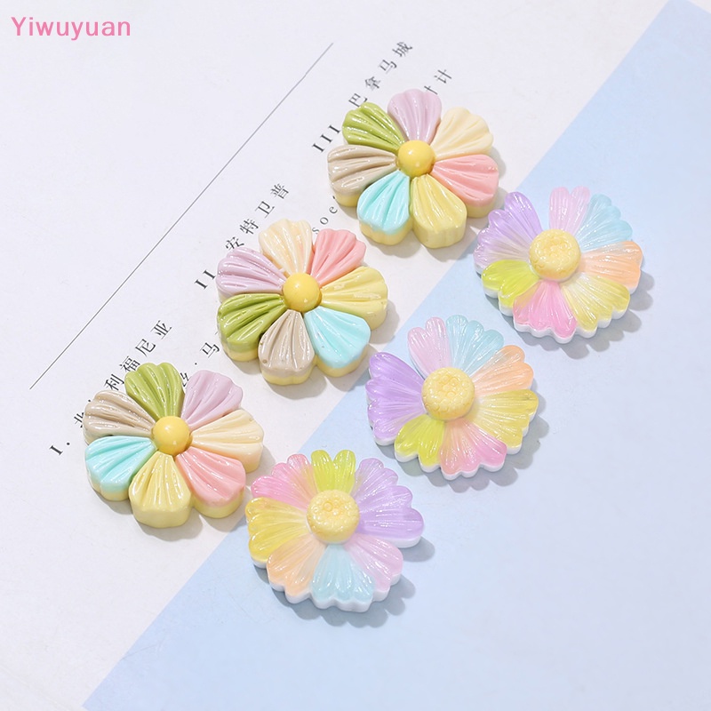 Bộ 2 Miếng Dán Trang Trí Điện Thoại Hình Bông Hoa Màu Dạ Quang DIY Mới