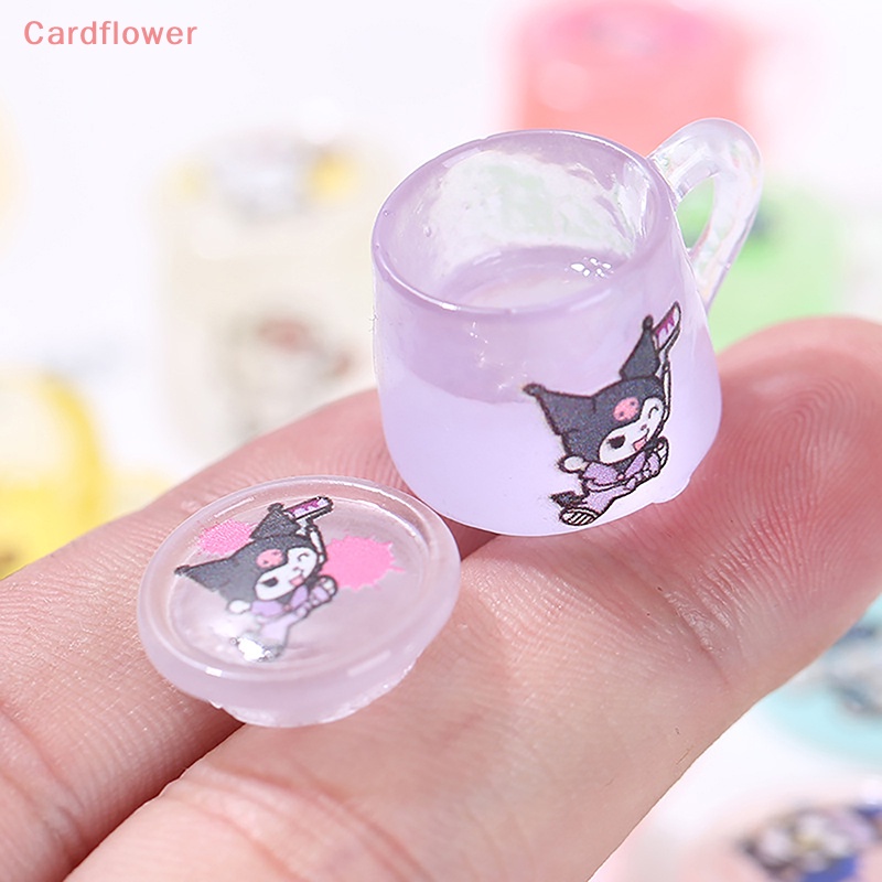 Bộ 2 Ly Nước Mini Bằng Nhựa Phát Quang Nhiều Màu Sắc Trang Trí Nhà Búp Bê DIY Mới