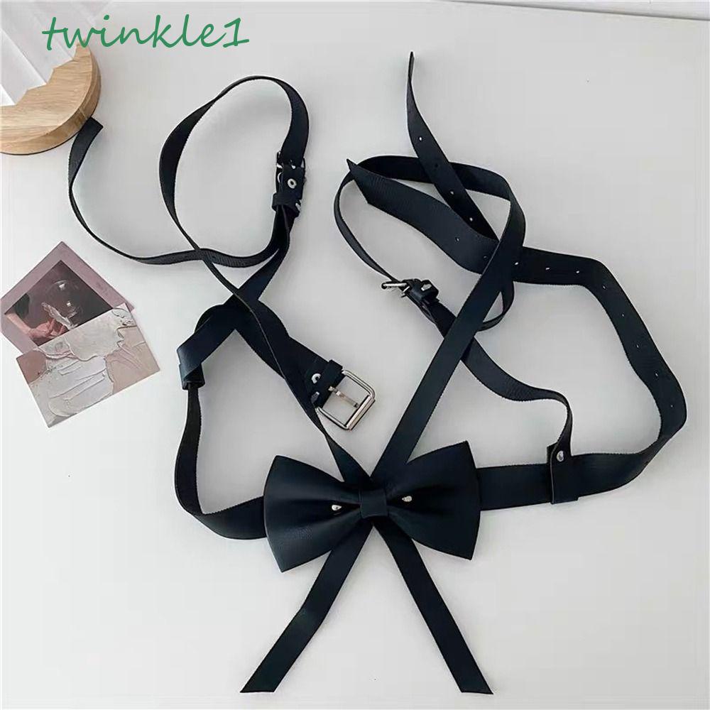 TWINKLE Thắt Lưng Da PU Đính Nơ Cỡ Lớn Thời Trang Cho Nữ