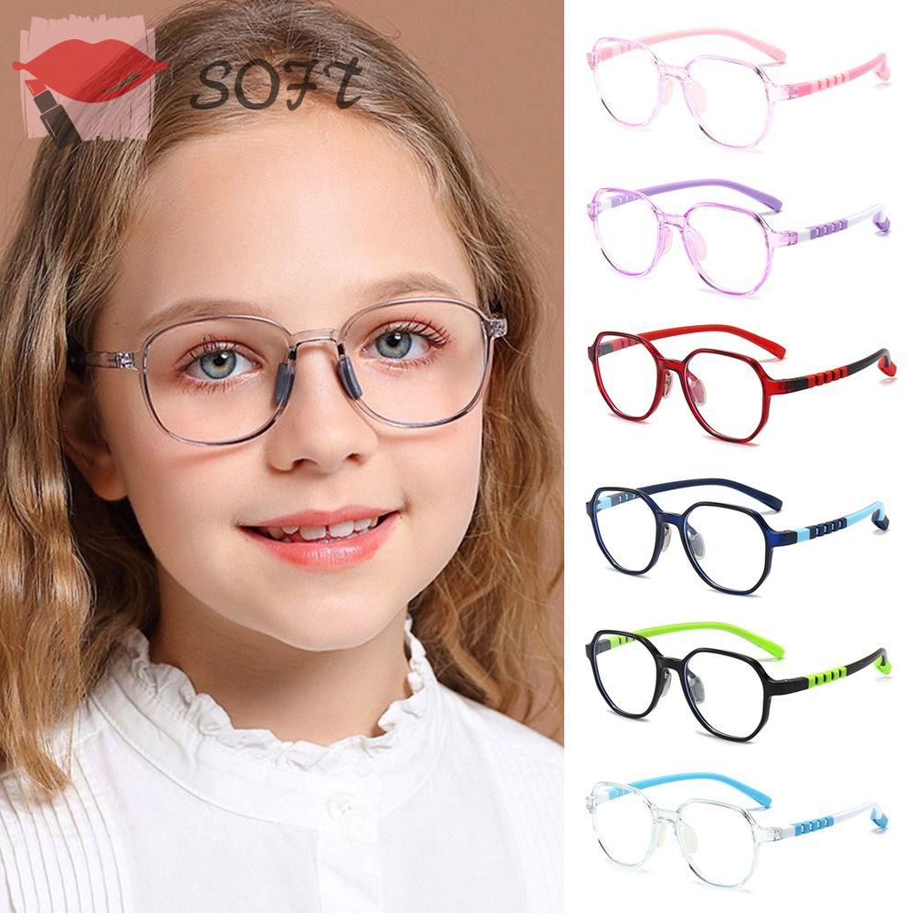 SOFTNESS Mắt Kính TR90 Chống Ánh Sáng Xanh Siêu Nhẹ Thoải Mái Thời Trang Cho Bé Trai Và Gái