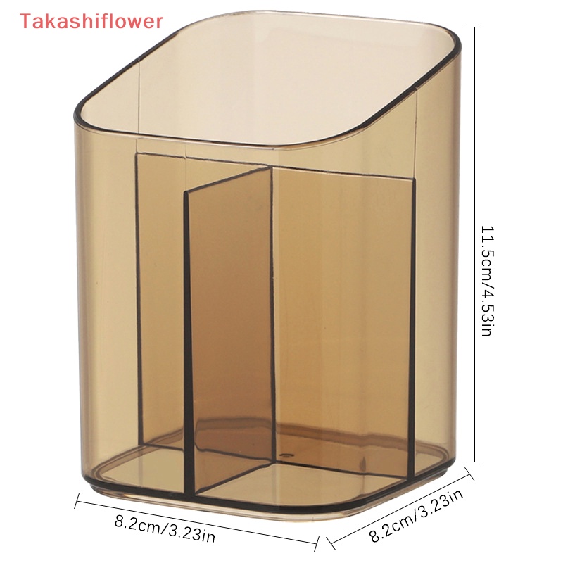 Hộp Đựng Cọ Trang Điểm Bằng Acrylic Trong Suốt 3 Ngăn Tiện Dụng