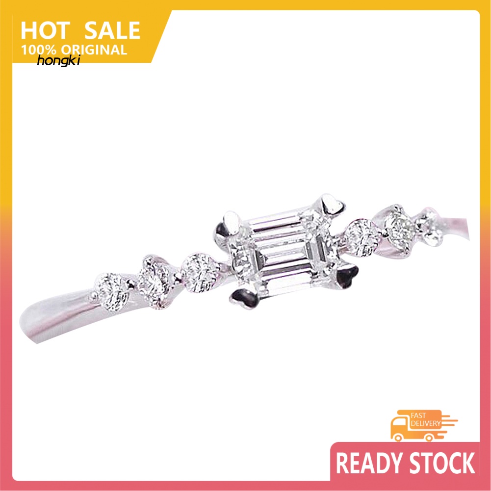 Nhẫn ĐíNh Kim Cương Giả HìNh Chữ NhậT Sang TrọNg