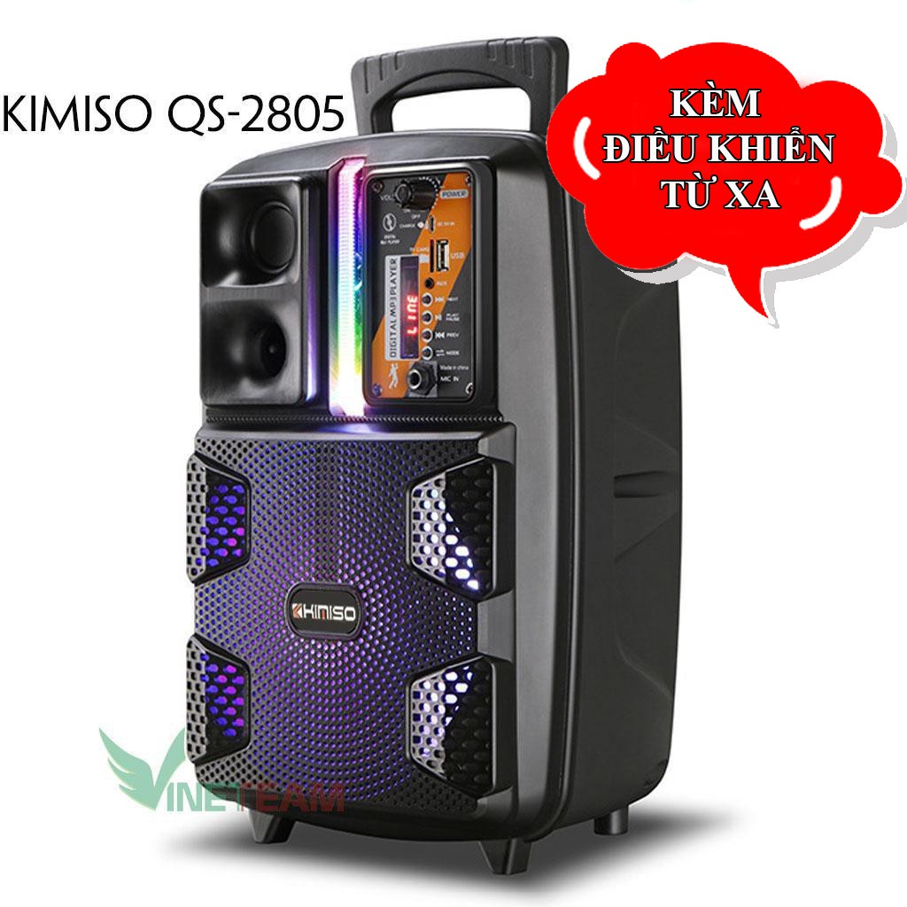 KIMISO QS-2805-Loa Kéo Di Động Bluetooth Không Dây,tặng kèm mic có dây.Âm Thanh Chất Lương Cao, Âm Bass Hay