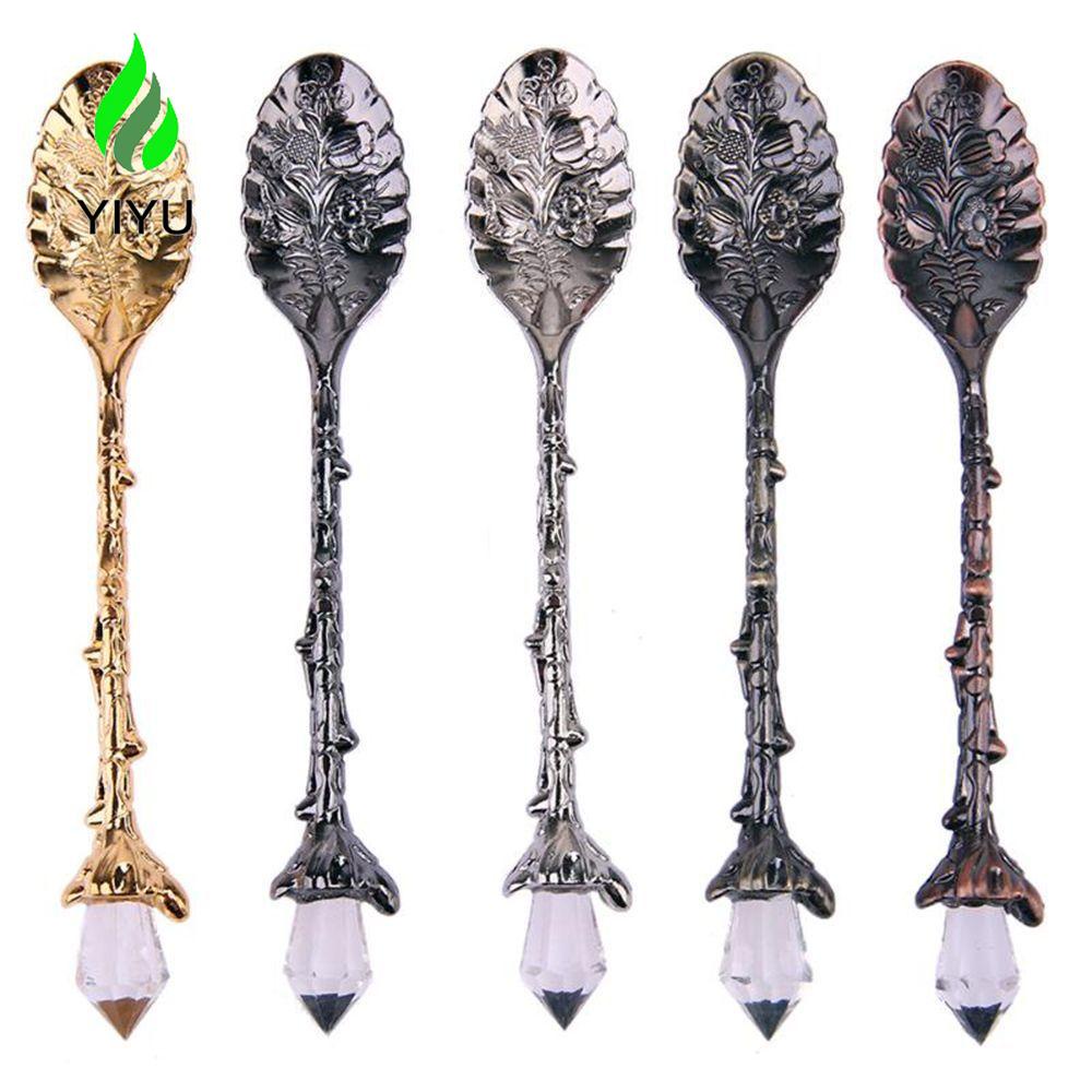 YIYU Muỗng Cà Phê Đầu Phẳng Bằng Hợp Kim Kẽm Tiện Dụng