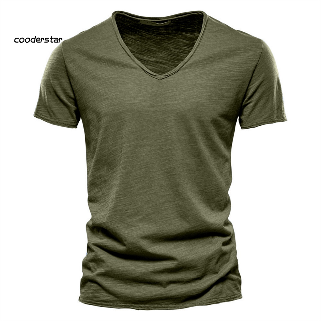 Áo Thun Tay Ngắn Cổ Tròn Màu Sắc Đơn Giản Thân Thiện Với Da Mùa Hè Cho Nam