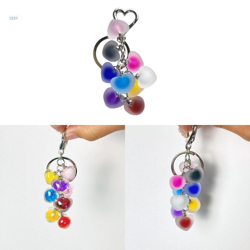 Nerf Móc Khóa Pha Lê Nhật Bản Và Hàn Quốc Y2k Mặt Trái Tim Màu Sắc Tươi Sáng Phong Cách Harajuku Cho Túi Xách Xe Hơi