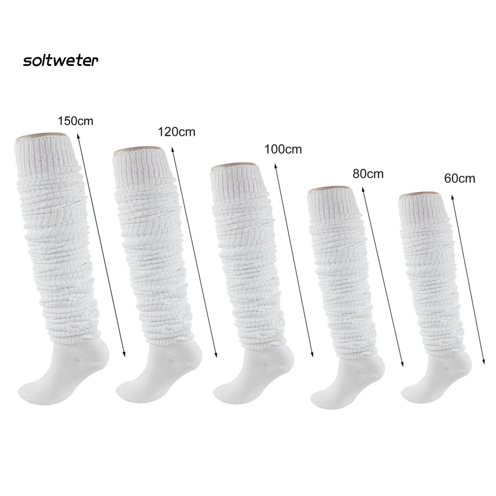 1 Đôi Tất Bắp Chân Polyester Thoáng Khí Màu Sắc Đơn Giản Dùng Hóa Trang Cho Nữ