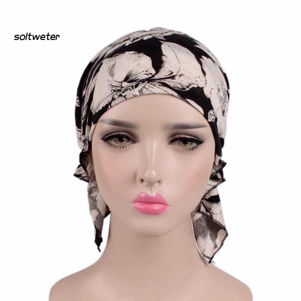 Khăn Turban Trùm Đầu Co Giãn Không Vành In Họa Tiết Thời Trang Cho Spa