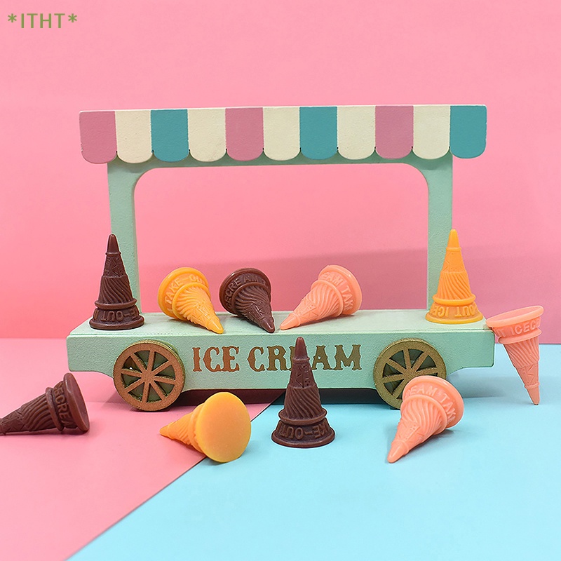 Bộ 5 Mô Hình Kem Ốc Quế Mini Trang Trí Nhà Búp Bê Mới