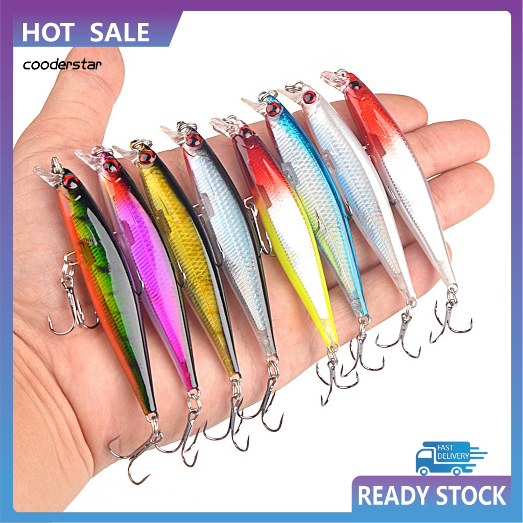 Mồi Câu Cá Nhân Tạo Cứng Mắt Nhọn 3D Có Móc Câu