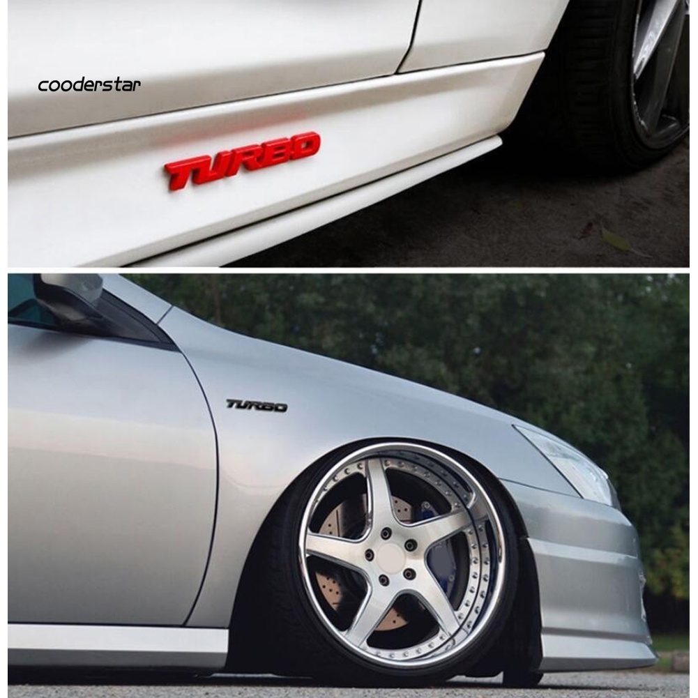 Miếng Dán Chữ TURBO Bằng Kim Loại Trang Trí Xe Hơi