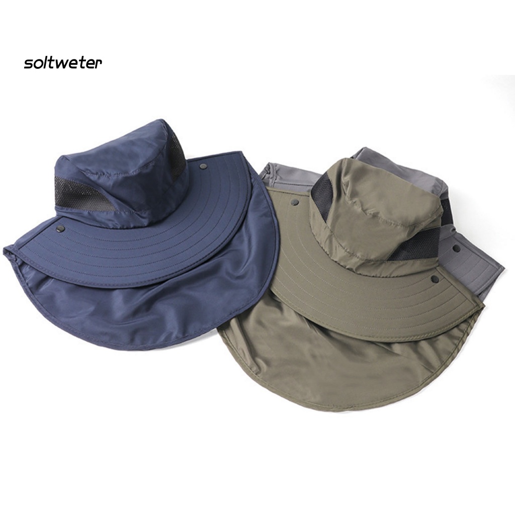 Mũ Tai Bèo Có Dây Cố Định Bảo Vệ Toàn Diện Chống Gió Chống Trượt Thoáng Khí Khi Đi Câu Cá / Cắm Trại