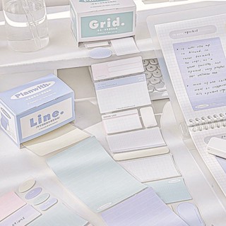 Hộp giấy ghi chú sticky note Planwith dạng cuộn nhiều size màu pastel xinh xắn