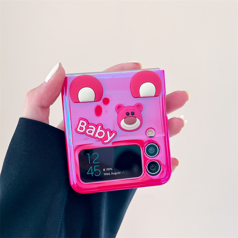 Ốp Điện Thoại Mềm Chống Sốc In Hình Gấu Dâu Tây Cho Samsung Galaxy Z Flip 4 5G Samsung Galaxy Z Flip 3 Flip 5