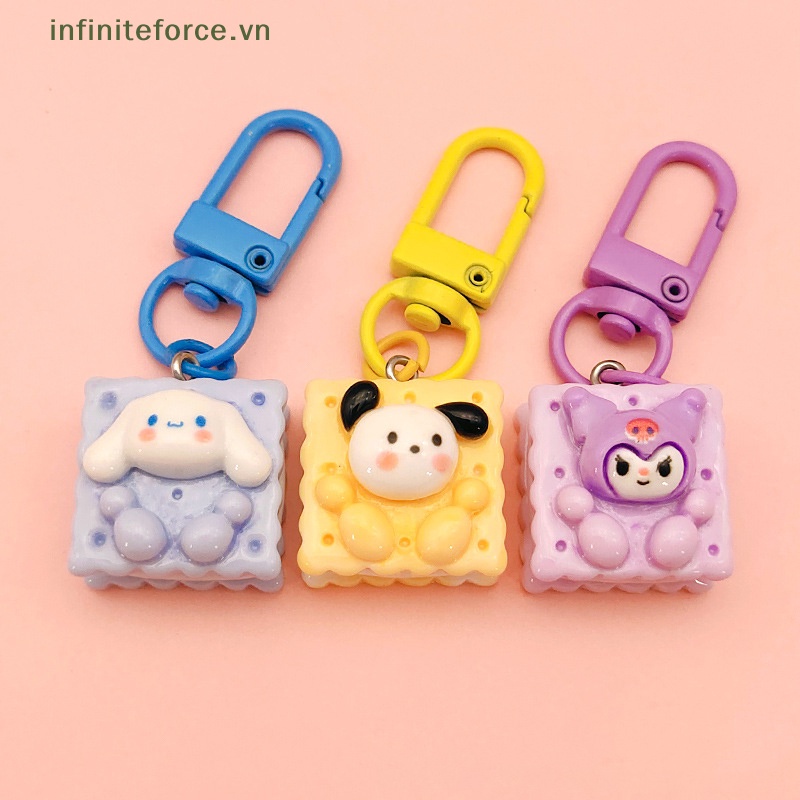 Móc Khóa Túi Xách Hình Bánh Quy Sanrio / Cún Cinnamon / Kuromi Melody Dễ Thương Cho Bé Gái