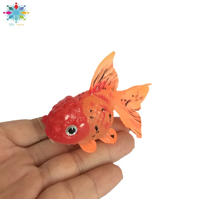 Mô Hình Cá Vàng Bằng Silicone Phát Quang Dùng Trang Trí Bể Cá