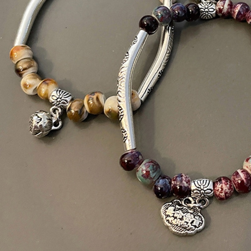 Vòng Tay Chuỗi Hạt Gốm Phong Cách Hip hop