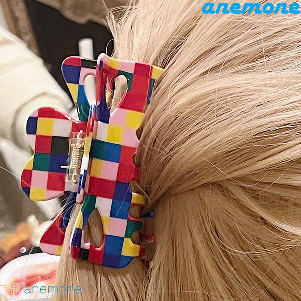 ANEMONE Kẹp Tóc Lớn Hình Cá Mập / Hình Học Rỗng Phong Cách Hàn Quốc Cổ Điển Sáng Tạo y2k Dành Cho Bạn Nữ