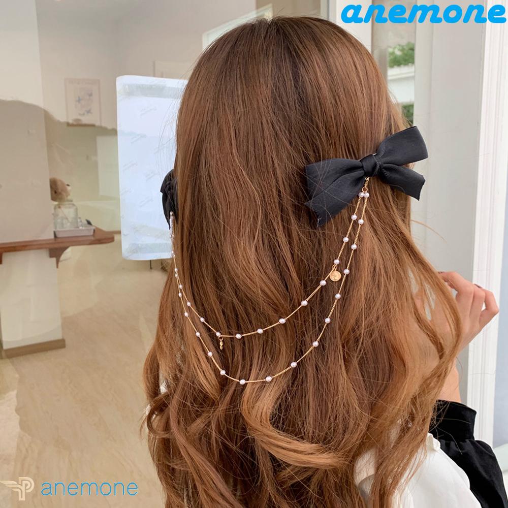 ANEMONE Kẹp Tóc Nơ Bướm Lớn Bằng Satin Thời Trang Cho Nữ