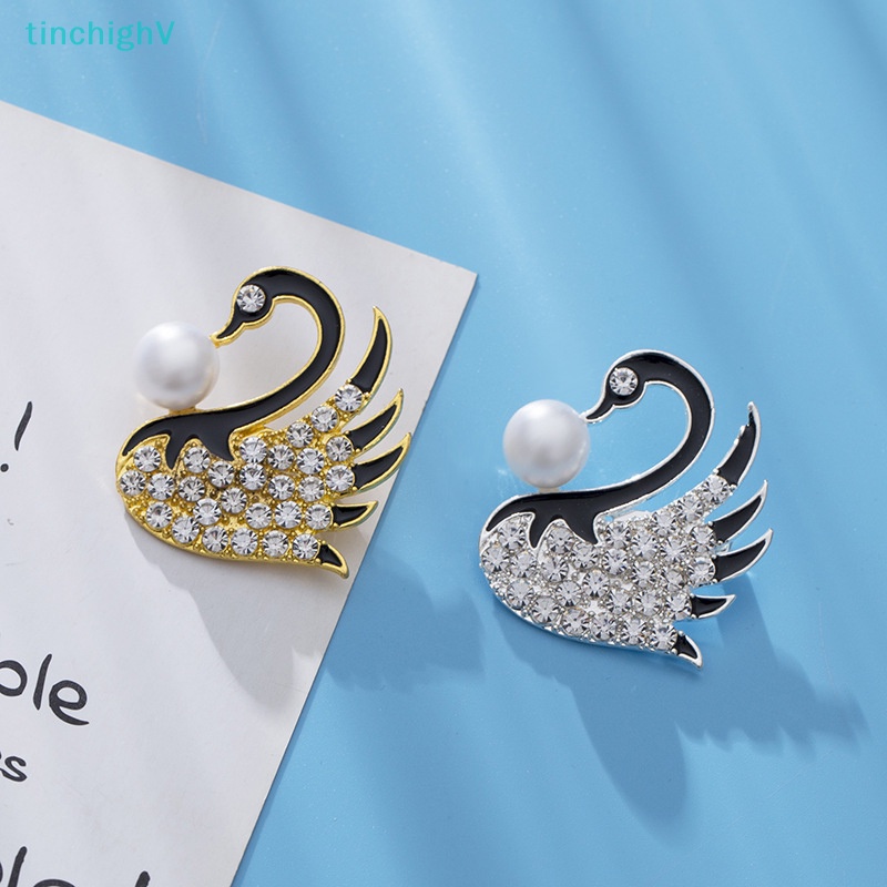 [TinchighV] Ghim Cài Áo Hình Thiên Nga Đính Ngọc Trai Giả Thời Trang Cho Nữ