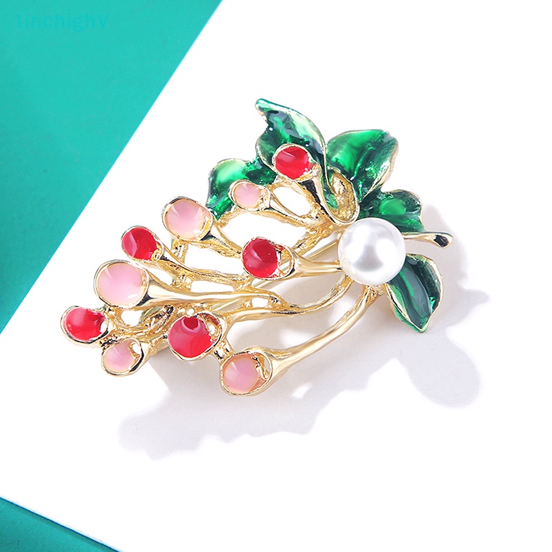 [TinchighV] Ghim Cài Áo Hình Trái Cây Idyllic Đính Ngọc Trai Sáng Tạo Cho Nữ [Mới]