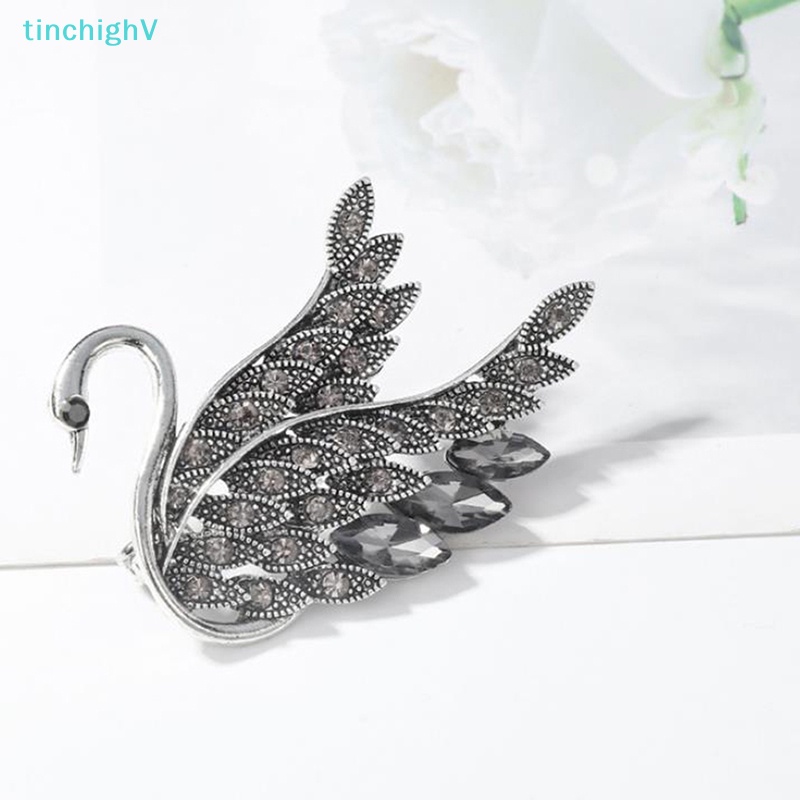 Ghim Cài Áo Hình Thiên Nga Đính Đá Zircon Thanh Lịch Thời Trang Cho Nữ