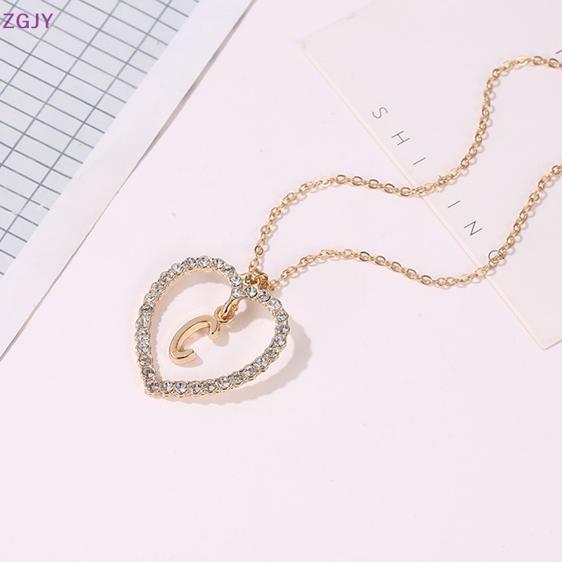 Vòng cổ Mặt Trái Tim Đính Đá 26 Đầu A-Z Thời Trang Cho Nữ Mới