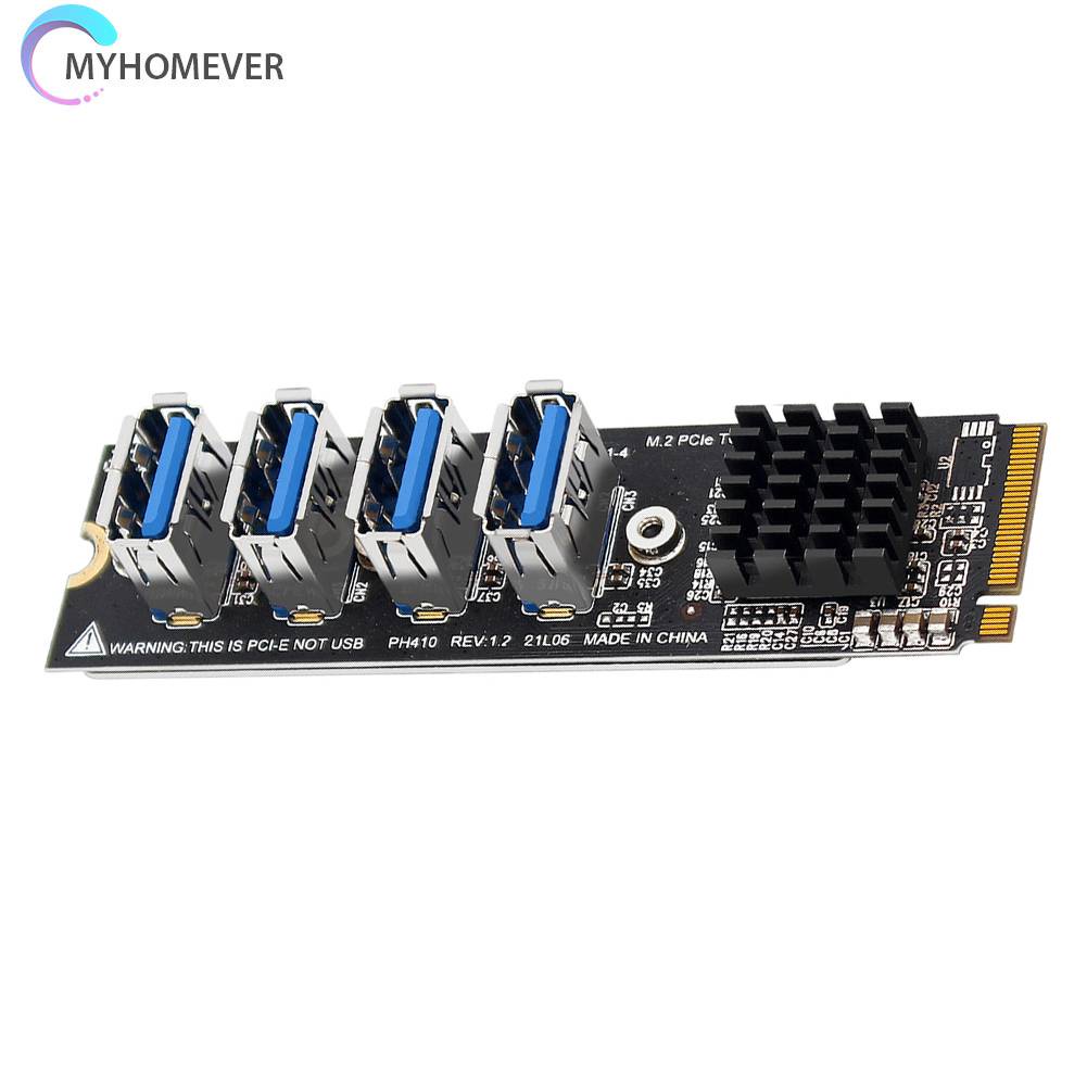 Thẻ Mở Rộng M.2 Mkey Sang 4 PCI-E Tốc Độ Cao Usb 3.0 Cho Máy Tính Bàn