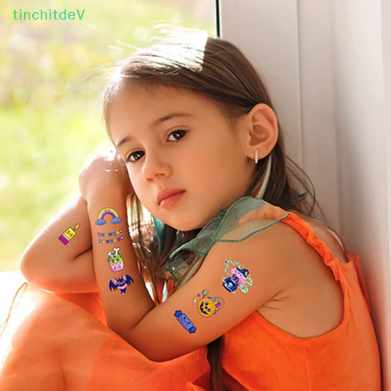Set 10 Hình Xăm Dán Tạm Thời Họa Tiết Hoạt Hình Phong Cách Halloween Dành Cho Trẻ Em