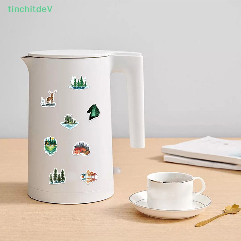 Bộ 50 Miếng Dán Hình Rừng Xanh Tươi Mát Trang Trí Vali / Laptop / Xe Đạp / Du Lịch DIY