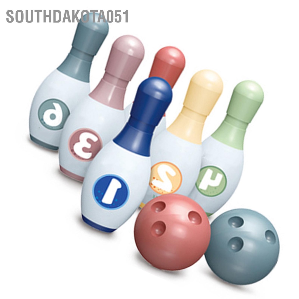 Southdakota051 Bộ Bowling Trẻ Em 6 Chân Nhựa Và 2 Quả Bóng Đồ Chơi Cho Các Hoạt Động Trong Nhà Ngoài Trời Cha Mẹ