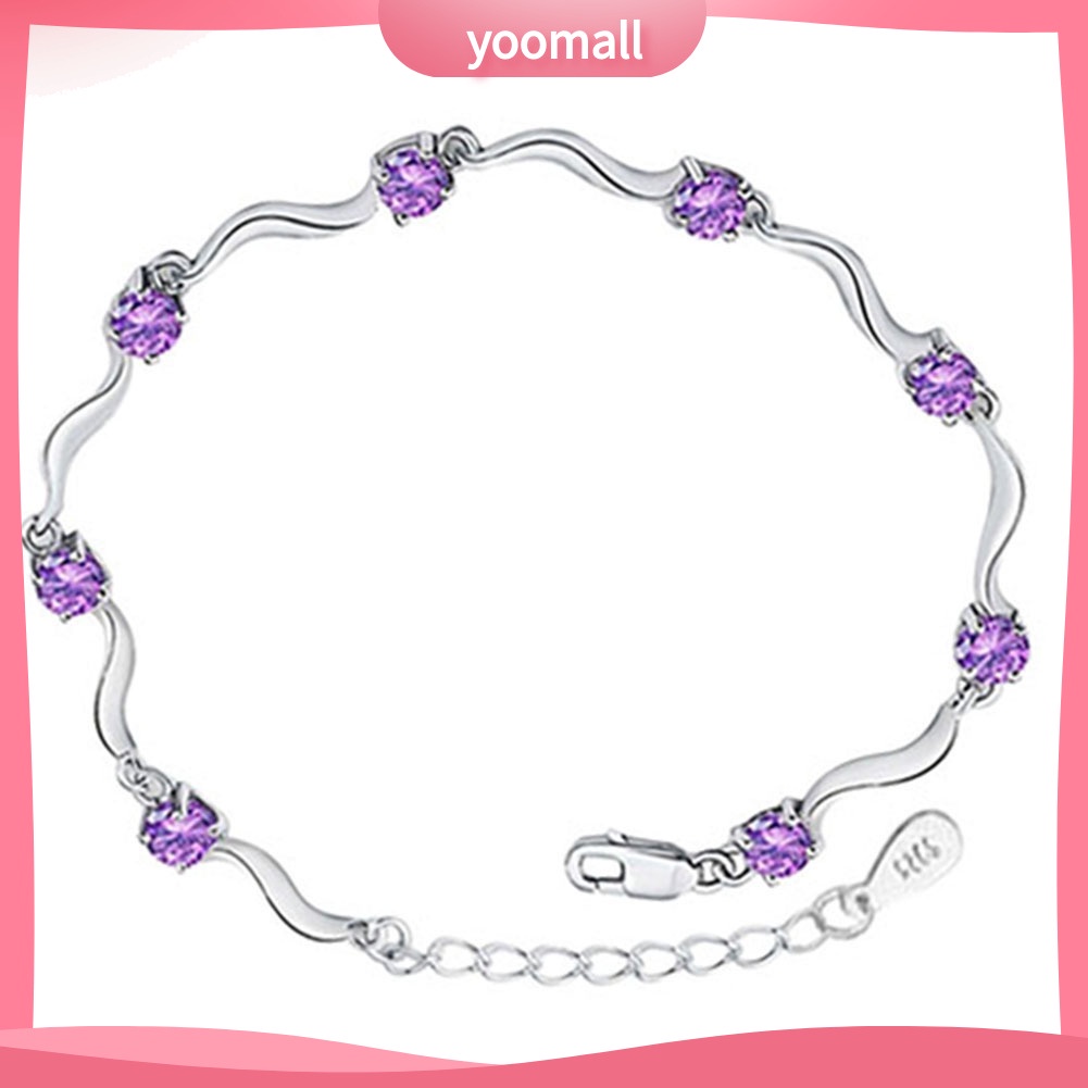 Vòng Tay Bạc 925 Đính Đá Pha Lê Hợp Thời Trang Cho Nữ