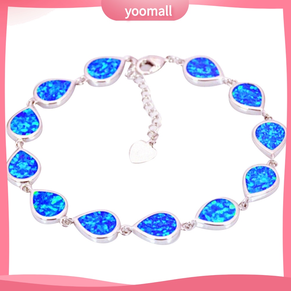 Vòng Tay Đá Opal Hình Giọt Nước Thời Trang Cho Nam Và Nữ