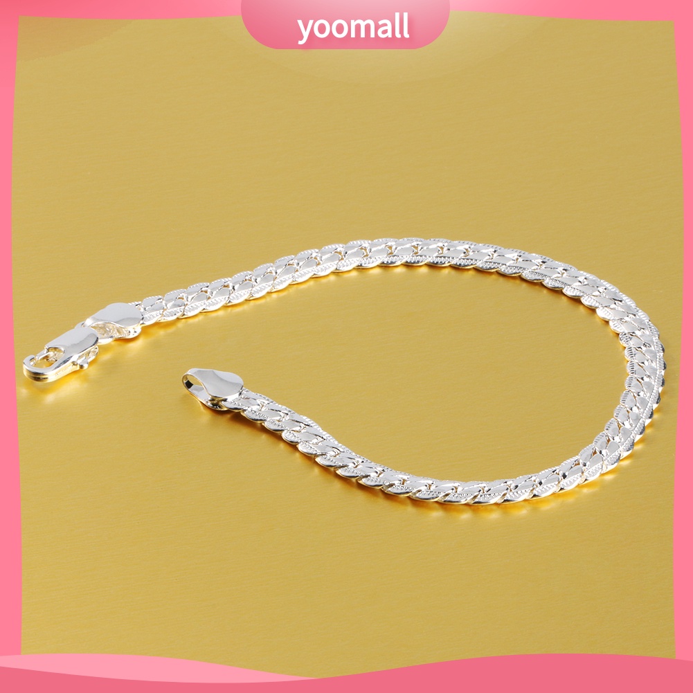 Vòng Tay Mạ Bạc Dạng Chuỗi Đơn Giản Thời Trang Cho Nam