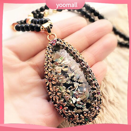 Vòng cổ Mặt Hình Vỏ Sò Đính Đá Opal Nhân Tạo Nhiều Màu