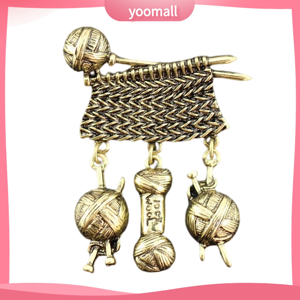 Ghim Cài Áo Bằng Hợp Kim Thiết Kế Đan Len Phong Cách Vintage Tinh Tế