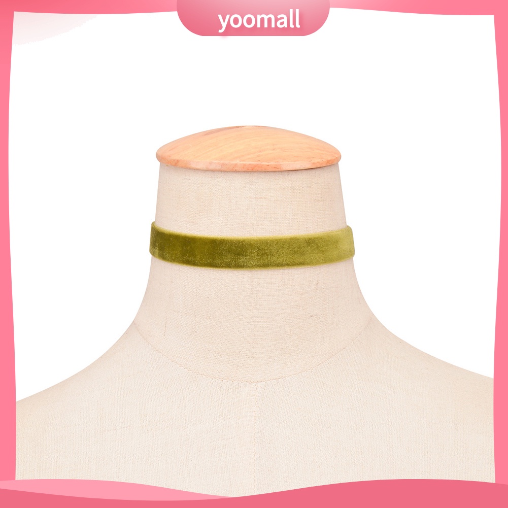 Vòng Cổ Choker Dây Nhung Mềm Màu Trơn Phong Cách Gothic Cho Nữ