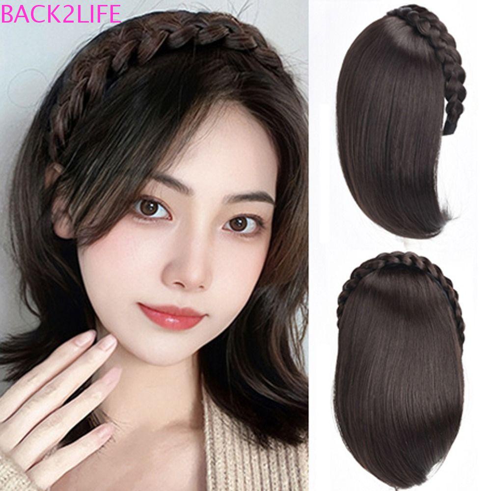 BACK2LIFE Tóc Giả Thắt Bím Màu Nâu Tự Nhiên Thời Trang Cho Nữ