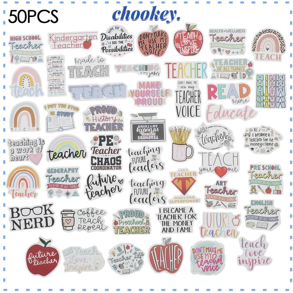 CHOOKEY 50 Miếng Dán Chống Nước Trang Trí Laptop