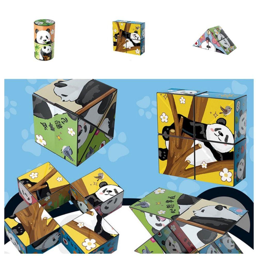 Đồ Chơi Khối Rubik 3D Mini Hình Gấu Trúc Vô Cực Giảm Căng Thẳng