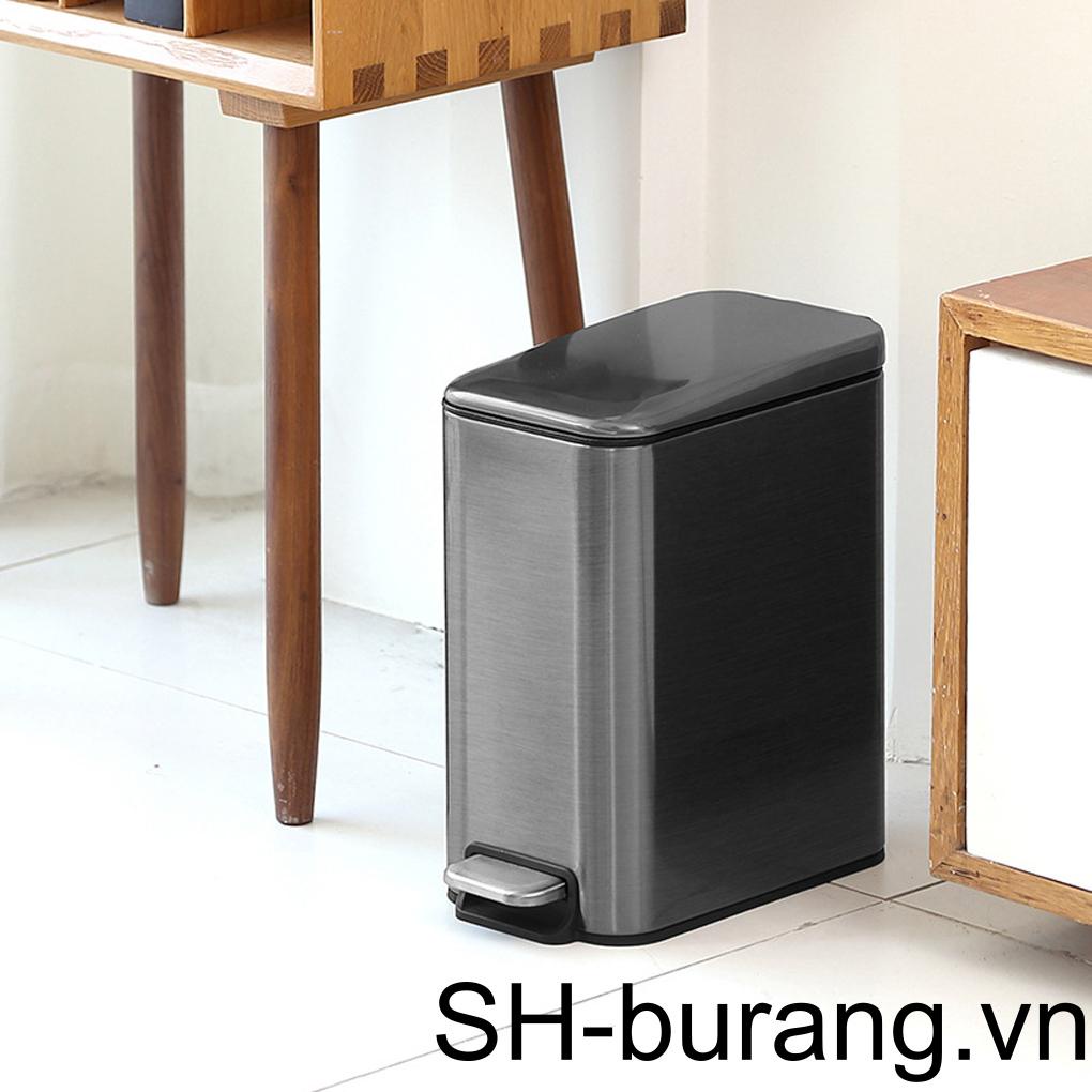 Thùng Đựng Đồ Bằng Thép Không Gỉ Bền Bỉ Tiết Kiệm Không Gian Có Nắp Cảm Ứng Khác Nhau + 1 5L