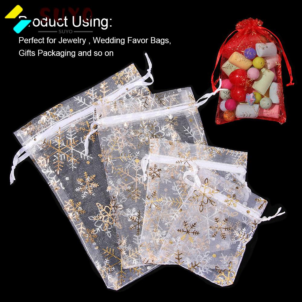 SUYO Set 50 Túi Lưới Đựng Quà Màu Đỏ / Trắng