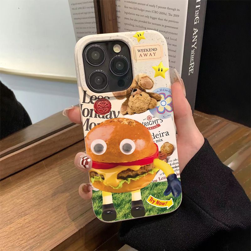 Ốp Điện Thoại Dẻo Họa Tiết Bánh Burger Đơn Giản Vui Nhộn Chống Sốc Cho Iphone12max13 8 14pro7 plus11 Apple 0PIQ