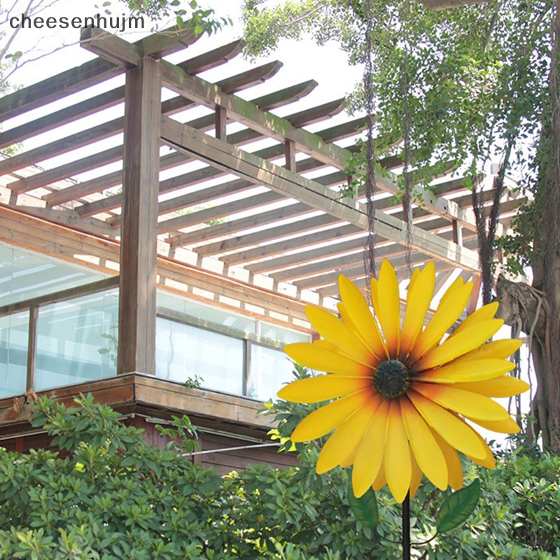 Cối Xay Gió Bằng Kim Loại Hình Hoa Hướng Dương Trang Trí Sân Vườn