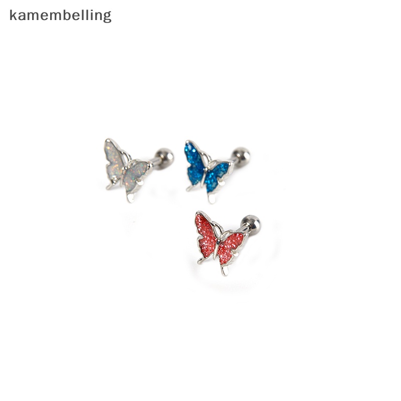 Kamembelling Phụ Kiện Trang Trí Móng / Rốn Hình Bướm Đục Lỗ Nhiều Màu Sắc Thời Trang Cho Nữ